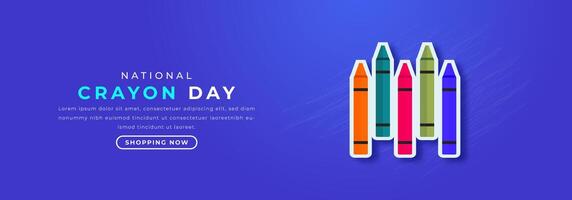 National Crayon Day Paper cut style Vector Design Illustration for Background, Poster, Banner, Advertising, Greeting Card