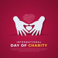 International Day of Charity Paper cut style Vector Design Illustration for Background, Poster, Banner, Advertising, Greeting Card