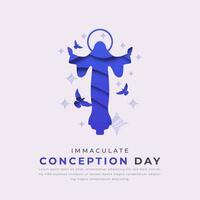 Immaculate Conception Day Paper cut style Vector Design Illustration for Background, Poster, Banner, Advertising, Greeting Card