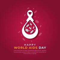 World AIDS Day Paper cut style Vector Design Illustration for Background, Poster, Banner, Advertising, Greeting Card