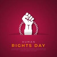 Human Rights Day Paper cut style Vector Design Illustration for Background, Poster, Banner, Advertising, Greeting Card