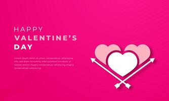 Happy Valentine Day Paper cut style Vector Design Illustration for Background, Poster, Banner, Advertising, Greeting Card