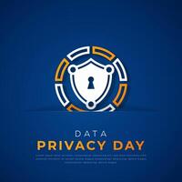 Data Privacy Day Paper cut style Vector Design Illustration for Background, Poster, Banner, Advertising, Greeting Card