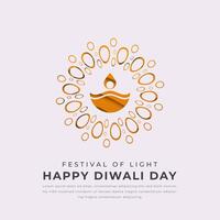 Happy Diwali Day Paper cut style Vector Design Illustration for Background, Poster, Banner, Advertising, Greeting Card