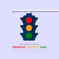 International Traffic Light's Day Paper cut style Vector Design Illustration for Background, Poster, Banner, Advertising, Greeting Card