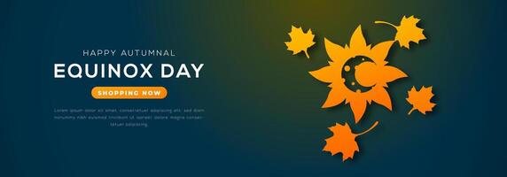 Autumnal Equinox Day Paper cut style Vector Design Illustration for Background, Poster, Banner, Advertising, Greeting Card