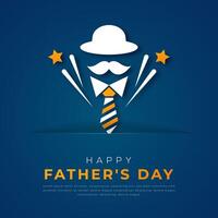 Happy Father's Day Paper cut style Vector Design Illustration for Background, Poster, Banner, Advertising, Greeting Card