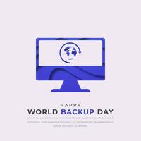 World Backup Day Paper cut style Vector Design Illustration for Background, Poster, Banner, Advertising, Greeting Card
