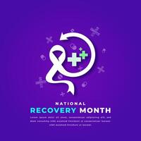 National Recovery Month Paper cut style Vector Design Illustration for Background, Poster, Banner, Advertising, Greeting Card