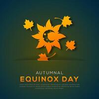 Autumnal Equinox Day Paper cut style Vector Design Illustration for Background, Poster, Banner, Advertising, Greeting Card