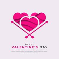 Happy Valentine Day Paper cut style Vector Design Illustration for Background, Poster, Banner, Advertising, Greeting Card