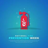 nacional fuego prevención semana papel cortar estilo vector diseño ilustración para fondo, póster, bandera, publicidad, saludo tarjeta
