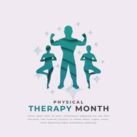 Physical Therapy Month Paper cut style Vector Design Illustration for Background, Poster, Banner, Advertising, Greeting Card