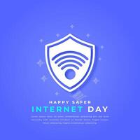 Happy Safer Internet Day Paper cut style Vector Design Illustration for Background, Poster, Banner, Advertising, Greeting Card