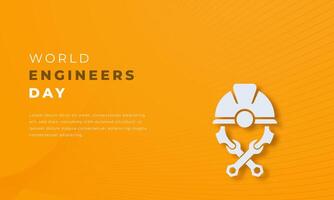 World Engineers Day Paper cut style Vector Design Illustration for Background, Poster, Banner, Advertising, Greeting Card