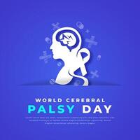 World Cerebral Palsy Day Paper cut style Vector Design Illustration for Background, Poster, Banner, Advertising, Greeting Card
