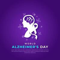 World Alzheimer's Day Paper cut style Vector Design Illustration for Background, Poster, Banner, Advertising, Greeting Card