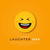 World Laughter Day Paper cut style Vector Design Illustration for Background, Poster, Banner, Advertising, Greeting Card