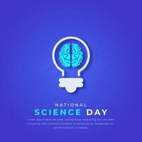 National Science Day Paper cut style Vector Design Illustration for Background, Poster, Banner, Advertising, Greeting Card