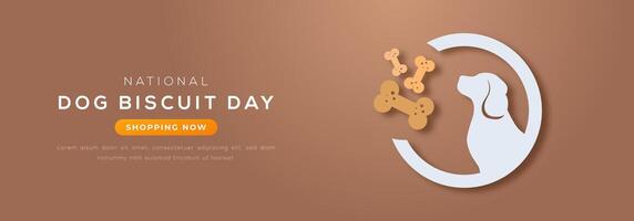 National Dog Biscuit Day Paper cut style Vector Design Illustration for Background, Poster, Banner, Advertising, Greeting Card