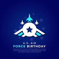 U.S. Air Force Birthday Paper cut style Vector Design Illustration for Background, Poster, Banner, Advertising, Greeting Card