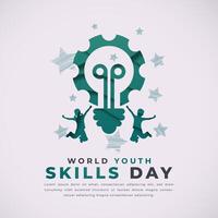 World Youth Skills Day Paper cut style Vector Design Illustration for Background, Poster, Banner, Advertising, Greeting Card