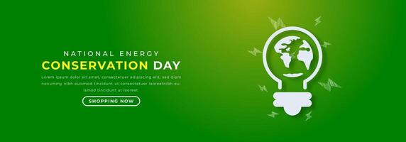 National Energy Conservation Day Paper cut style Vector Design Illustration for Background, Poster, Banner, Advertising, Greeting Card