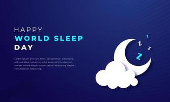 World Sleep Day Paper cut style Vector Design Illustration for Background, Poster, Banner, Advertising, Greeting Card