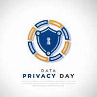 Data Privacy Day Paper cut style Vector Design Illustration for Background, Poster, Banner, Advertising, Greeting Card