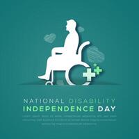 National Disability Independence Day Paper cut style Vector Design Illustration for Background, Poster, Banner, Advertising, Greeting Card
