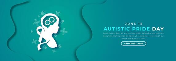 Autistic Pride Day Paper cut style Vector Design Illustration for Background, Poster, Banner, Advertising, Greeting Card