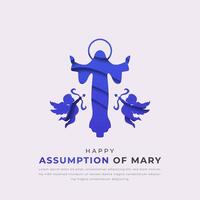 Assumption of Mary Paper cut style Vector Design Illustration for Background, Poster, Banner, Advertising, Greeting Card