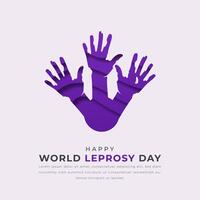 World Leprosy Day Paper cut style Vector Design Illustration for Background, Poster, Banner, Advertising, Greeting Card