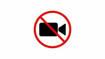 icono animación es prohibido desde tomando videos con un blanco pantalla