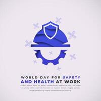 World Day for Safety and Health at Work Paper cut style Vector Design Illustration for Background, Poster, Banner, Advertising, Greeting Card