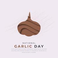 National Garlic Day Paper cut style Vector Design Illustration for Background, Poster, Banner, Advertising, Greeting Card