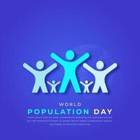 World Population Day Paper cut style Vector Design Illustration for Background, Poster, Banner, Advertising, Greeting Card