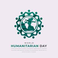 mundo humanitario día papel cortar estilo vector diseño ilustración para fondo, póster, bandera, publicidad, saludo tarjeta