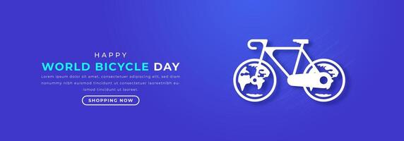 World Bicycle Day Paper cut style Vector Design Illustration for Background, Poster, Banner, Advertising, Greeting Card