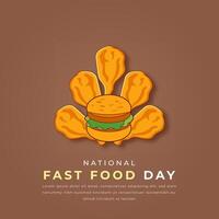 nacional rápido comida día papel cortar estilo vector diseño ilustración para fondo, póster, bandera, publicidad, saludo tarjeta