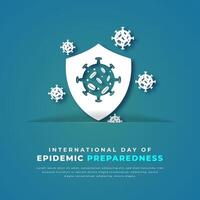 International Day of Epidemic Preparedness Paper cut style Vector Design Illustration for Background, Poster, Banner, Advertising, Greeting Card