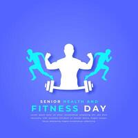 Senior Health and Fitness Day Paper cut style Vector Design Illustration for Background, Poster, Banner, Advertising, Greeting Card