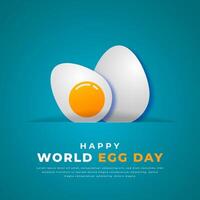 World Egg Day Paper cut style Vector Design Illustration for Background, Poster, Banner, Advertising, Greeting Card