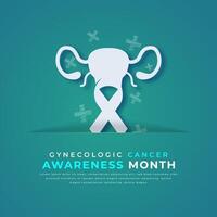 Gynecologic Cancer Awareness Month Paper cut style Vector Design Illustration for Background, Poster, Banner, Advertising, Greeting Card