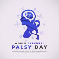 World Cerebral Palsy Day Paper cut style Vector Design Illustration for Background, Poster, Banner, Advertising, Greeting Card