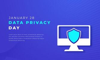 Data Privacy Day Paper cut style Vector Design Illustration for Background, Poster, Banner, Advertising, Greeting Card