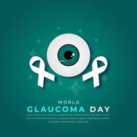 mundo glaucoma día papel cortar estilo vector diseño ilustración para fondo, póster, bandera, publicidad, saludo tarjeta