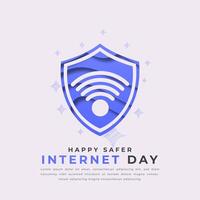 Happy Safer Internet Day Paper cut style Vector Design Illustration for Background, Poster, Banner, Advertising, Greeting Card