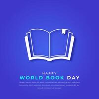 World Book Day Paper cut style Vector Design Illustration for Background, Poster, Banner, Advertising, Greeting Card