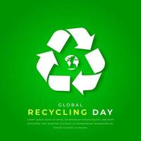 global reciclaje día papel cortar estilo vector diseño ilustración para fondo, póster, bandera, publicidad, saludo tarjeta